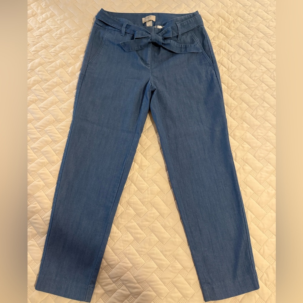 LOFT Chambray Tie-Waist Trousers